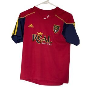 Adidas Youth Red Yellow Real Salt Lake MLS Soccer Jersey T-Shirt Size Medium